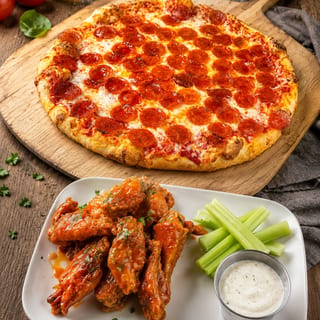 1 Large Cheese Pizza + 10 Wings