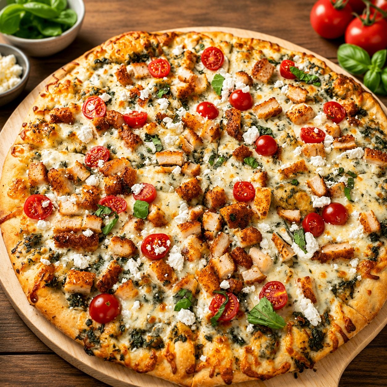 Pesto Chicken Pizza.