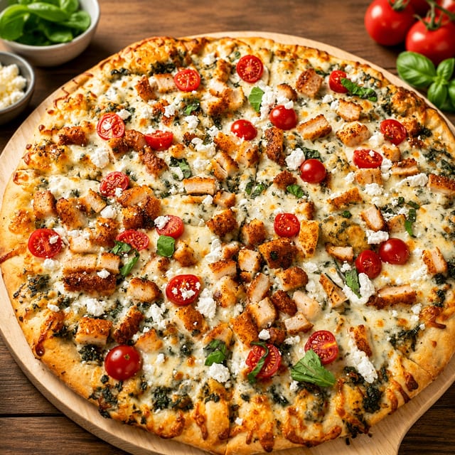 Pesto Chicken Pizza.